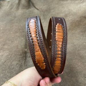 VTG Leather Woven Braided Handmade Mexican Belt